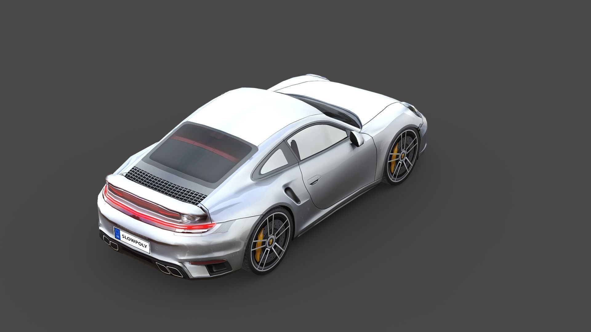 Porsche 911 Carrera Turbo S Low-poly 3D model_4