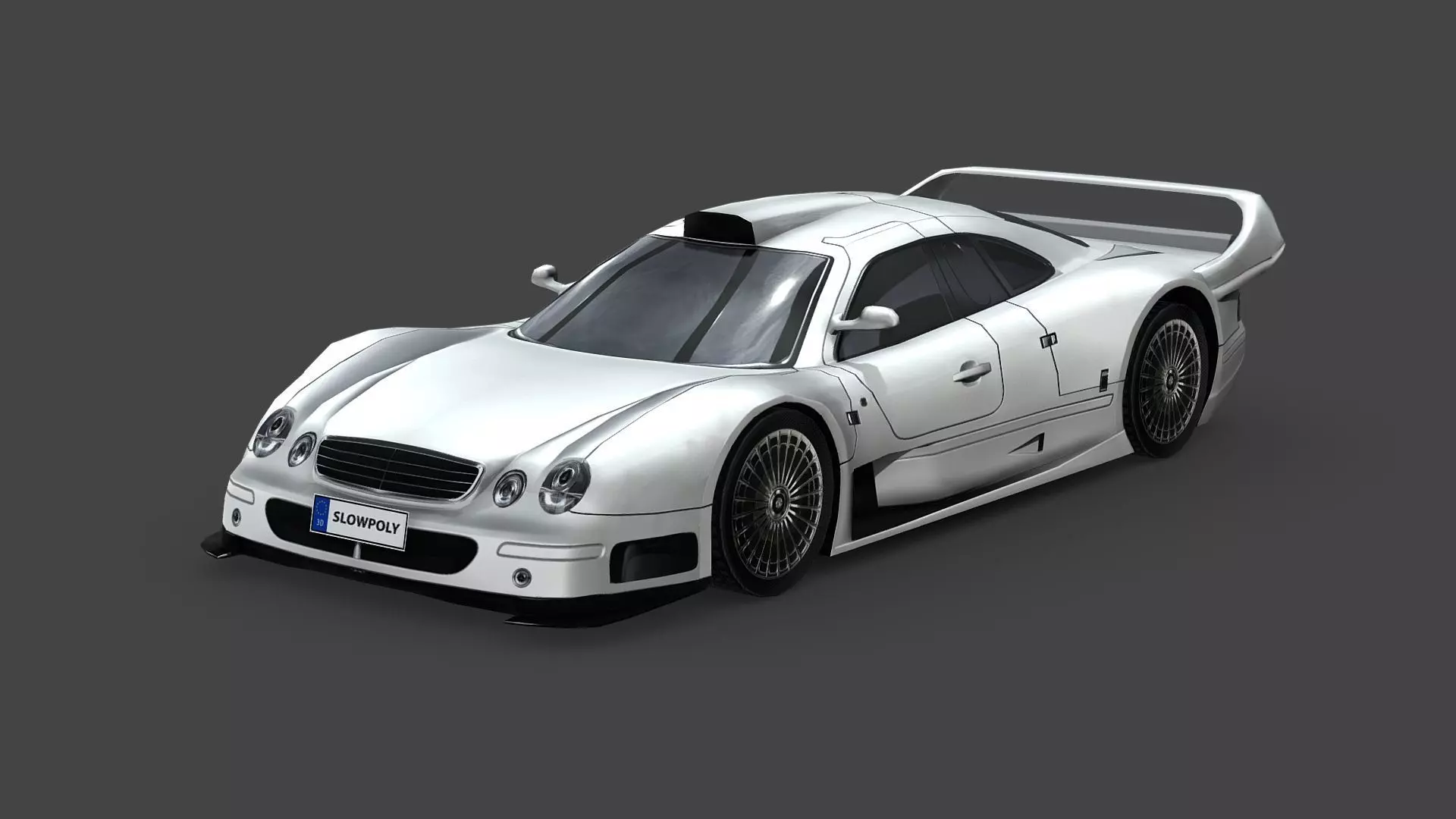 Mercedes-Benz CLK-class GTR AMG 1999 Low-poly 3D model_0