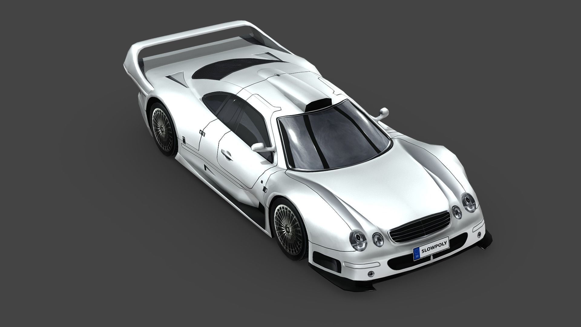 Mercedes-Benz CLK-class GTR AMG 1999 Low-poly 3D model_3