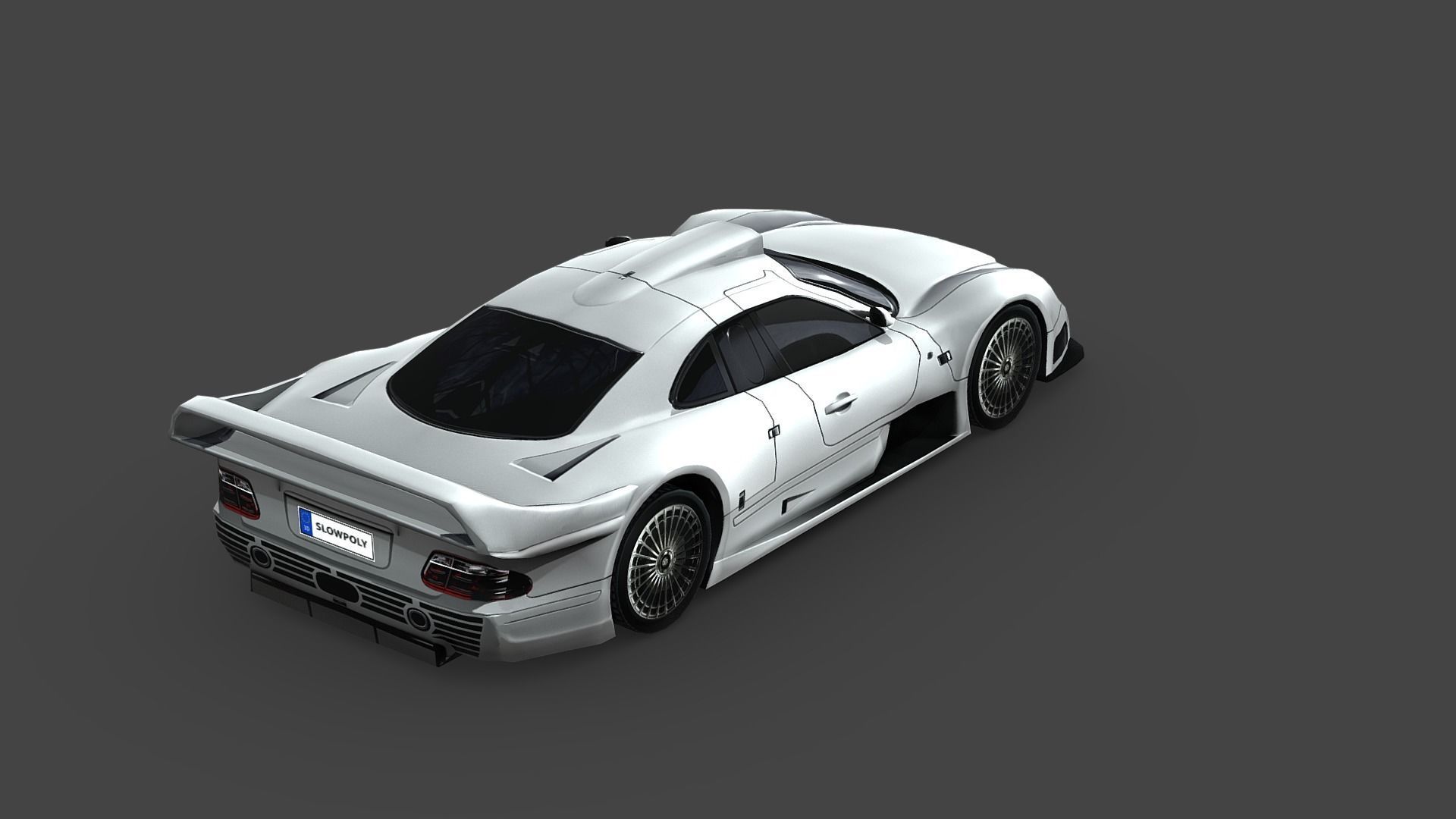 Mercedes-Benz CLK-class GTR AMG 1999 Low-poly 3D model_4