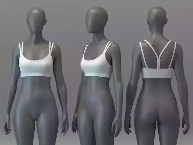 Scoop Neck Sports Bra with Double Straps