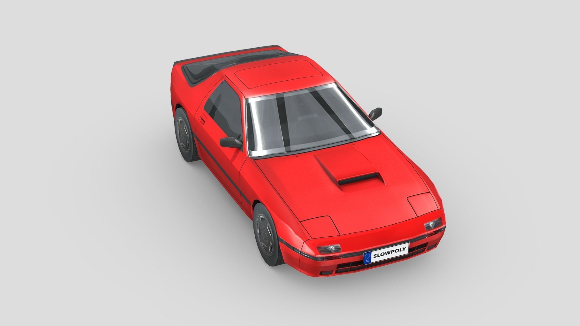Mazda RX-7 Coupe 1985 Low-poly 3D model_3