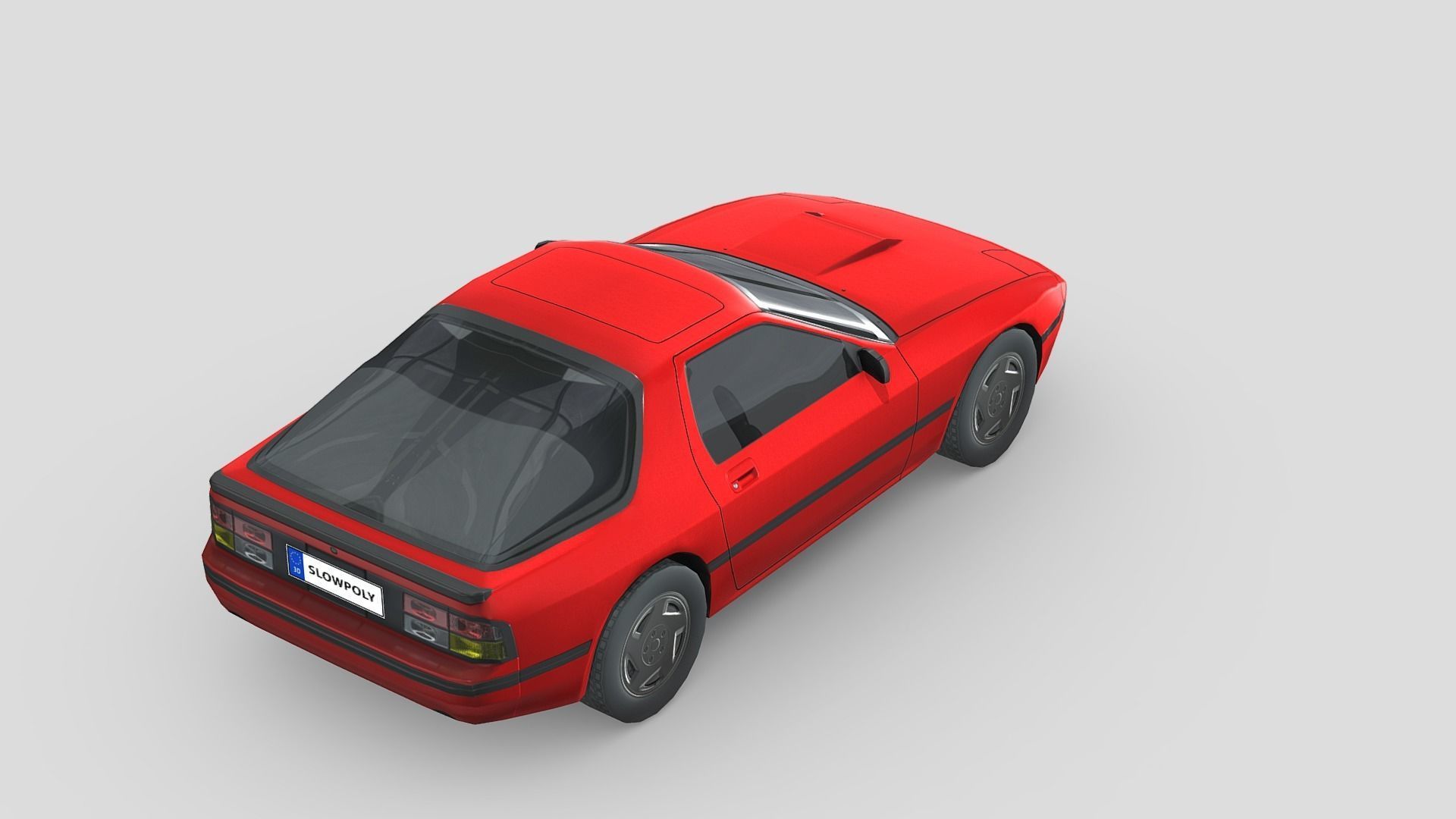 Mazda RX-7 Coupe 1985 Low-poly 3D model_4