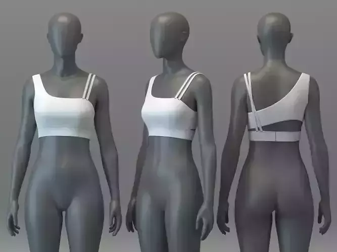 Asymmetric Sports Bra with Cutout