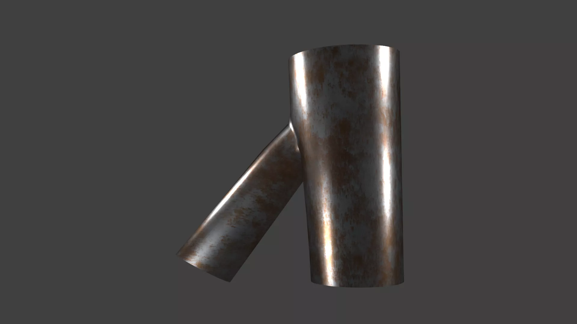 Rusty pipe waving like an arm Free low-poly 3D model