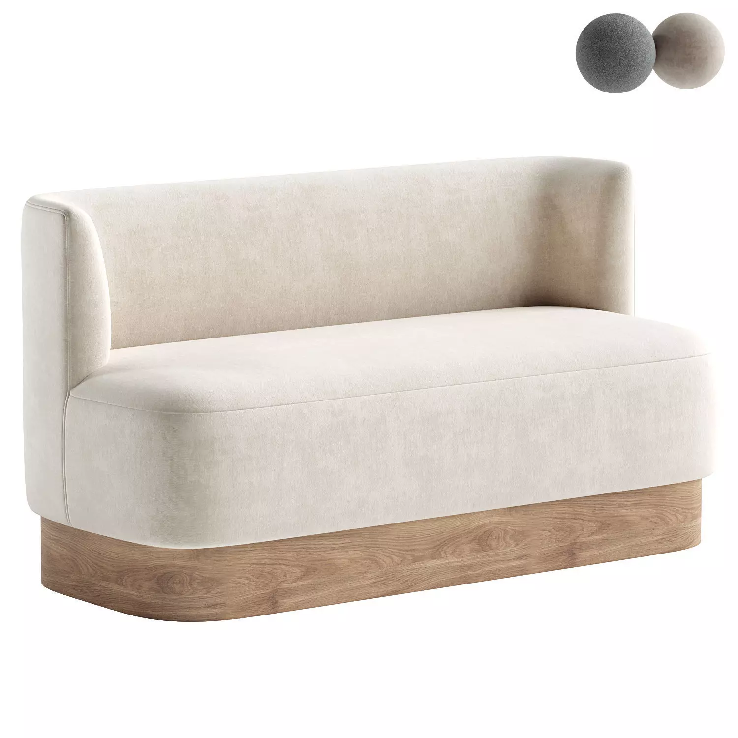 Krista Upholstered Dining Bench 3D model_0