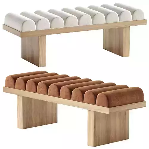 Caspian Upholstered Bench 3D model