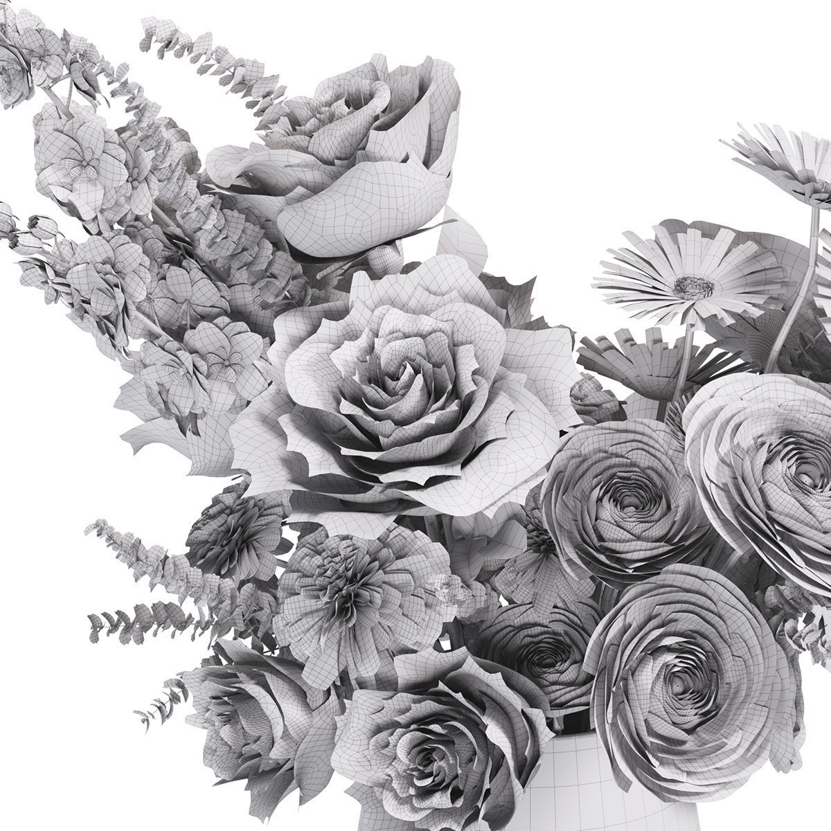 Flower In Vase 34 3D model_4