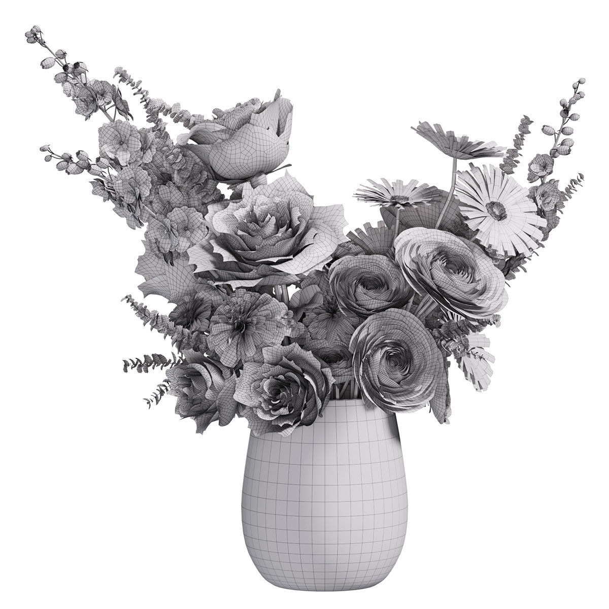 Flower In Vase 34 3D model_5