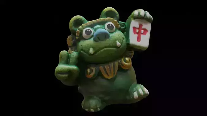 Chinese Guardian Lion Shishi Fu Dog 3D Model - High Detail