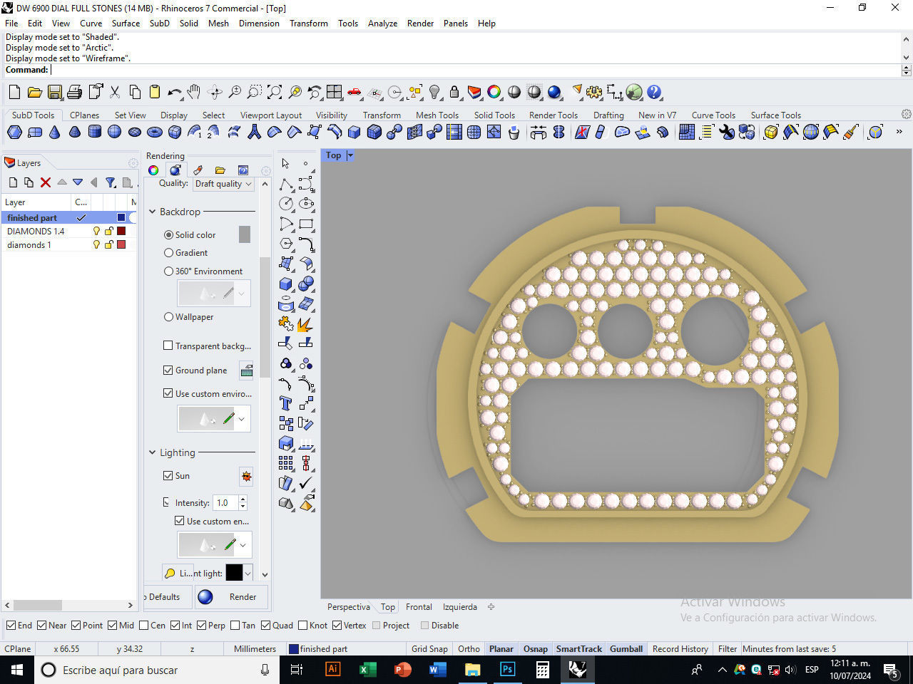 Dial Marker full stones compatible with DW 6900 3D print model_22