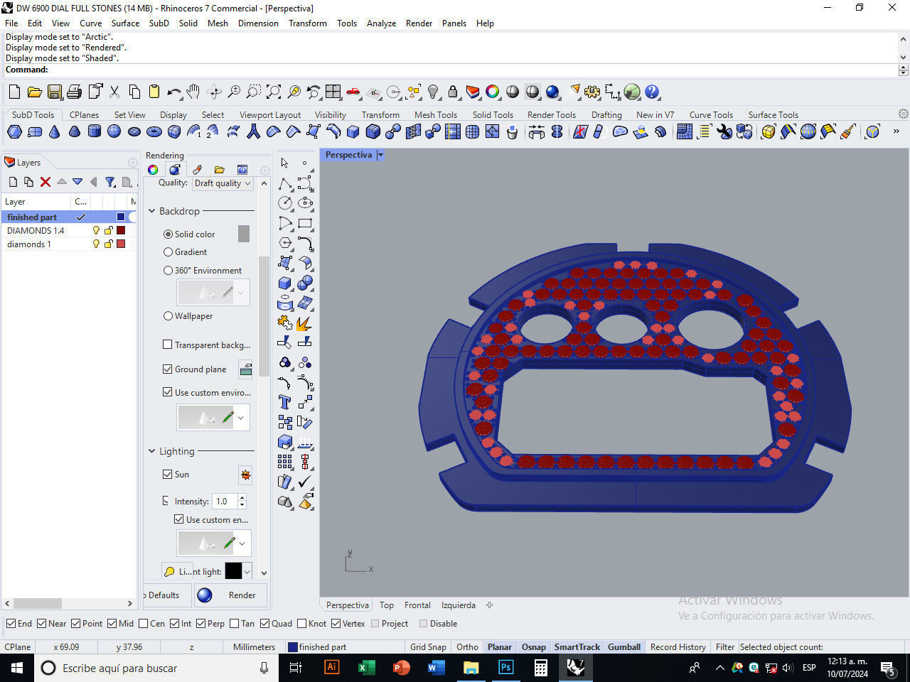 Dial Marker full stones compatible with DW 6900 3D print model_12