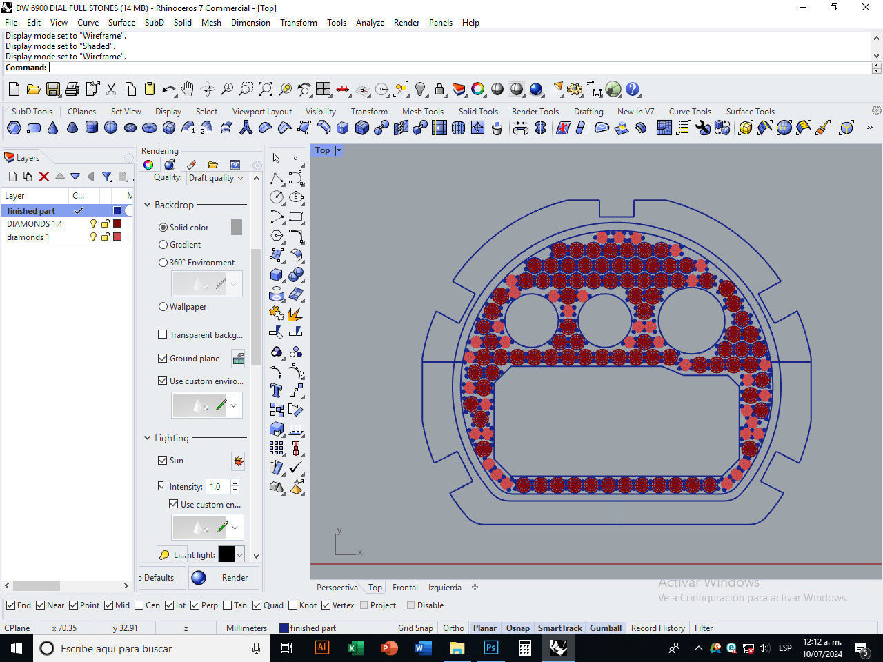 Dial Marker full stones compatible with DW 6900 3D print model_24
