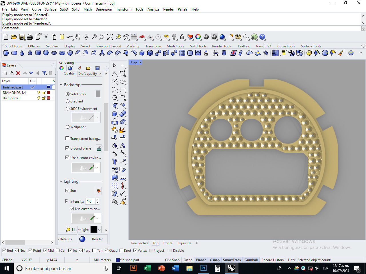 Dial Marker full stones compatible with DW 6900 3D print model_18