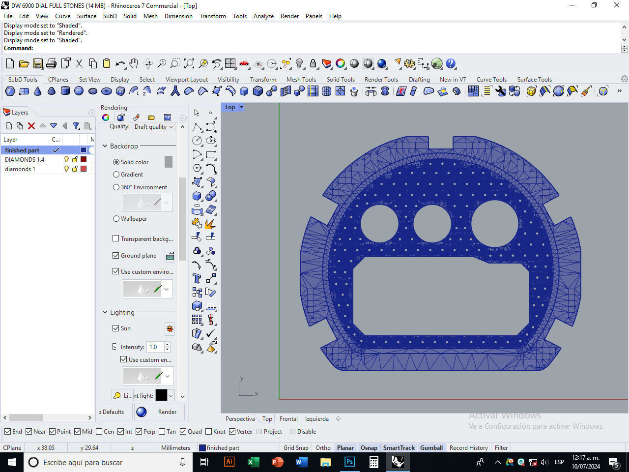 Dial Marker full stones compatible with DW 6900 3D print model_19