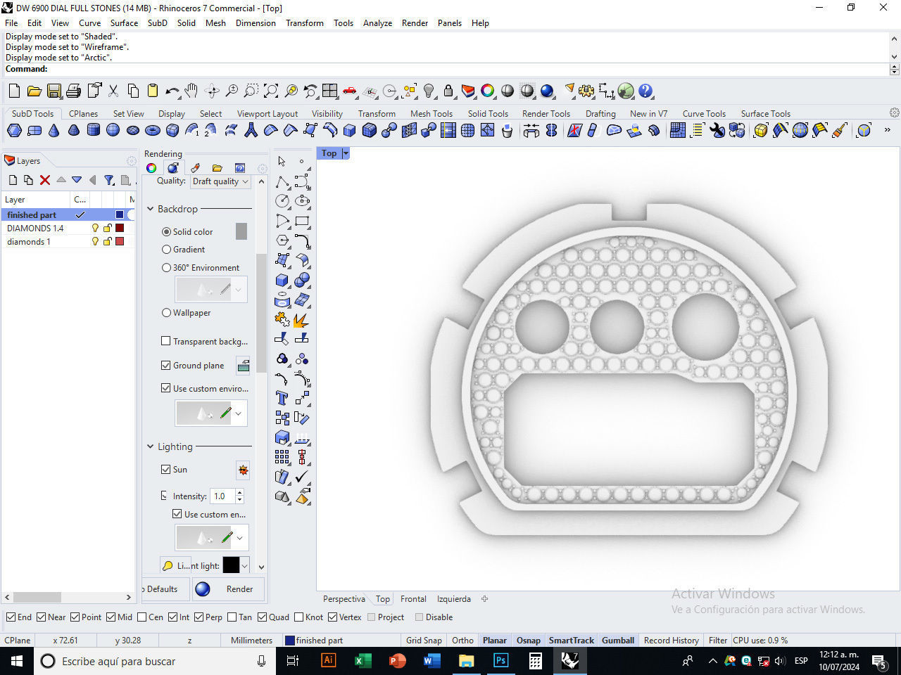 Dial Marker full stones compatible with DW 6900 3D print model_25