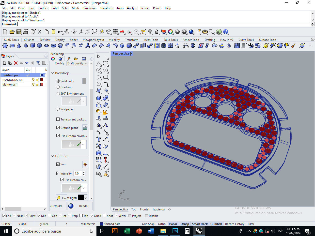Dial Marker full stones compatible with DW 6900 3D print model_10