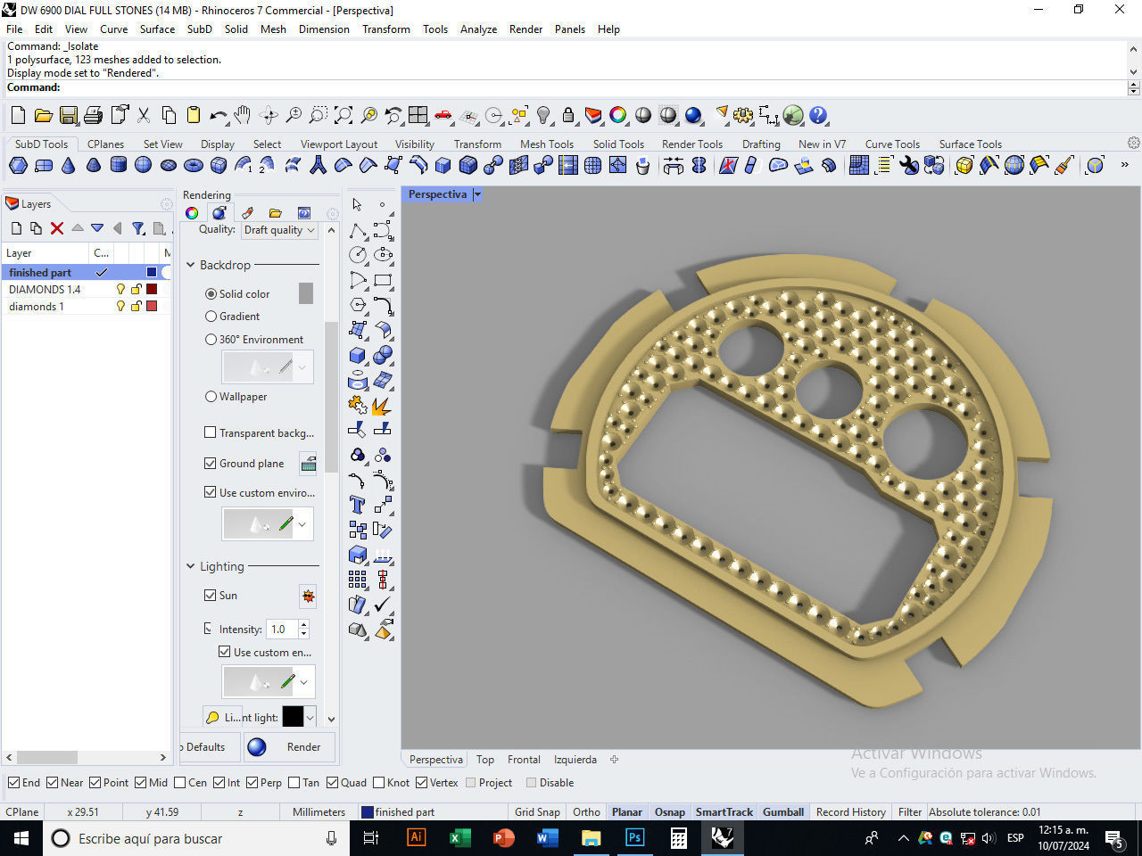 Dial Marker full stones compatible with DW 6900 3D print model_15