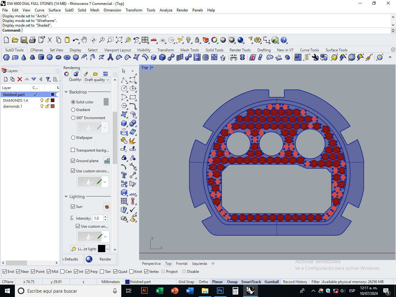 Dial Marker full stones compatible with DW 6900 3D print model_23