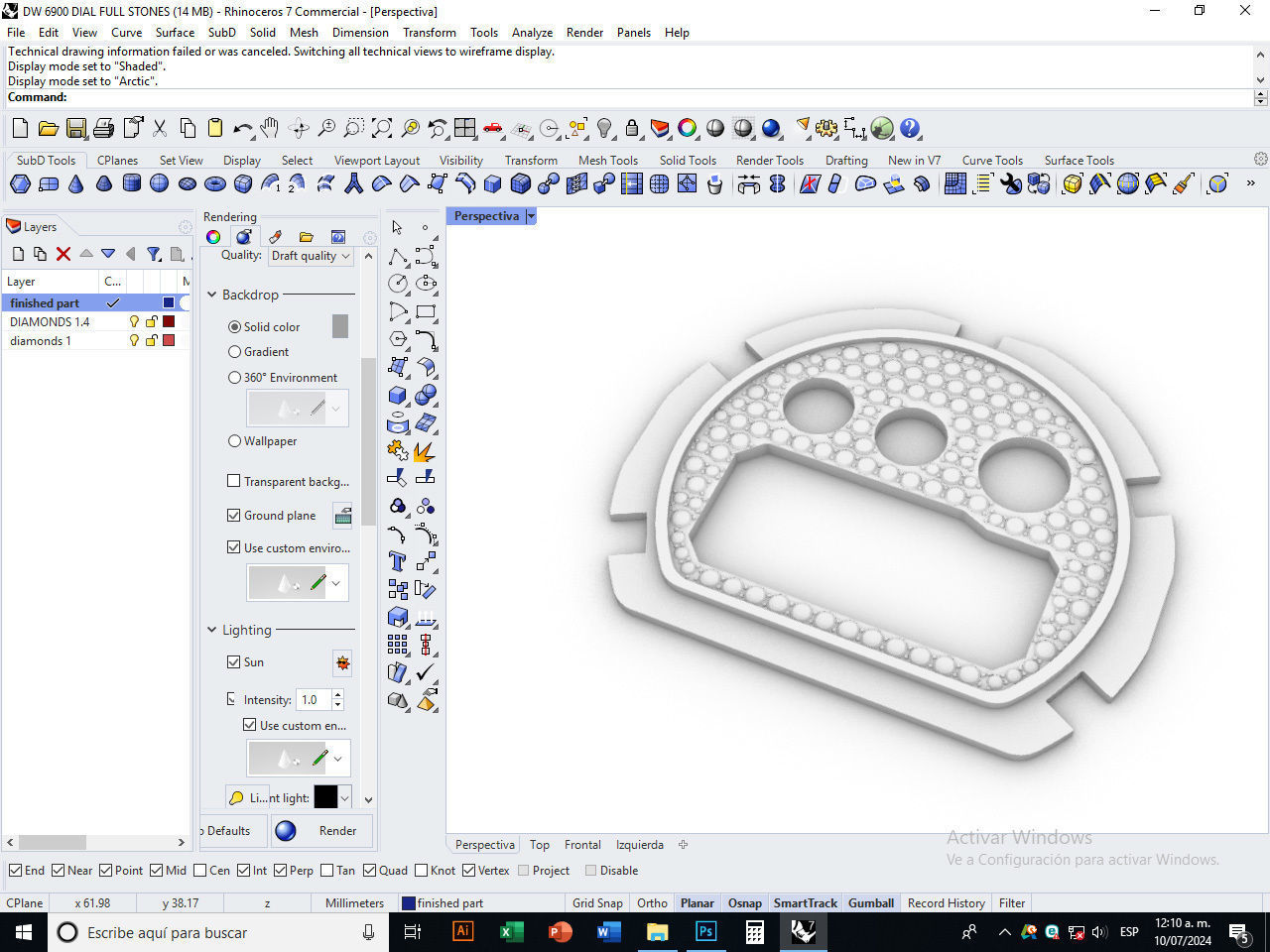 Dial Marker full stones compatible with DW 6900 3D print model_9