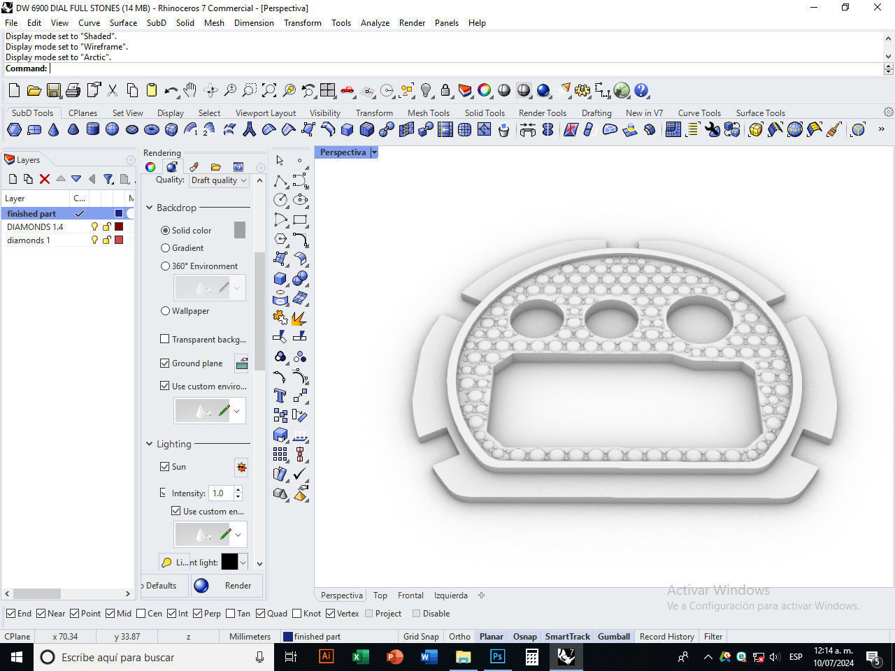Dial Marker full stones compatible with DW 6900 3D print model_14