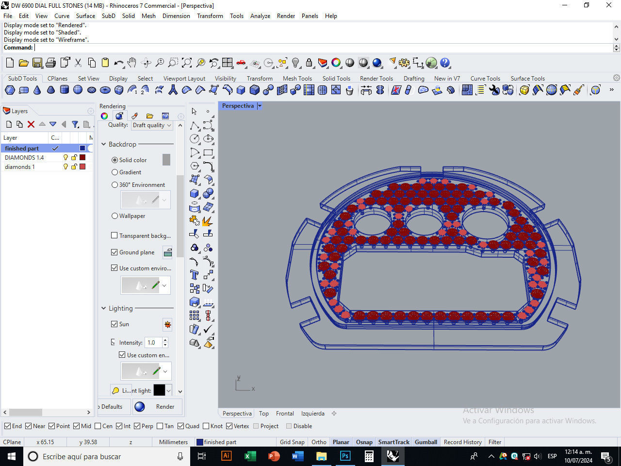 Dial Marker full stones compatible with DW 6900 3D print model_13