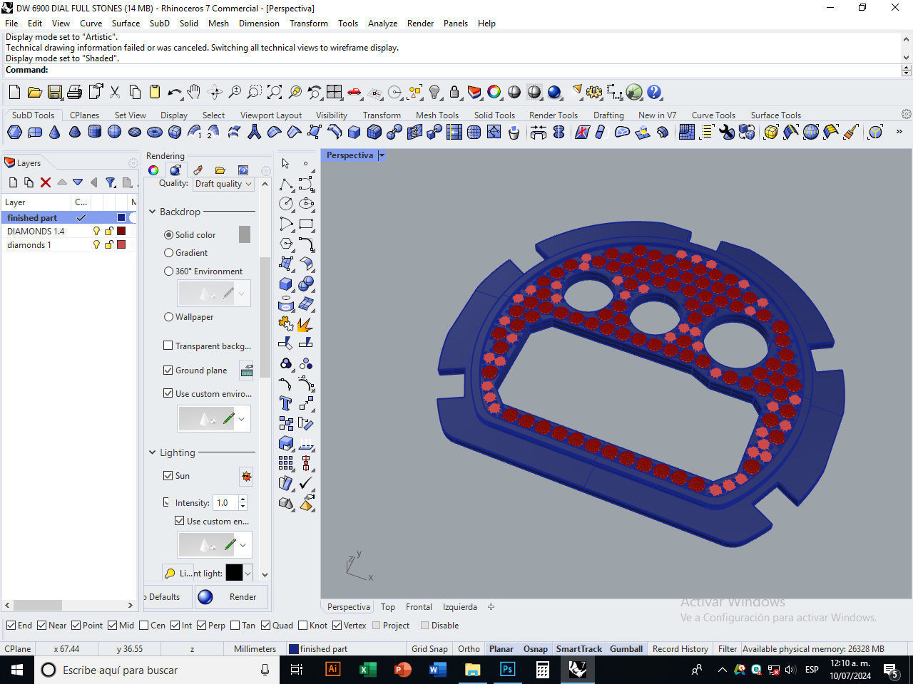 Dial Marker full stones compatible with DW 6900 3D print model_8