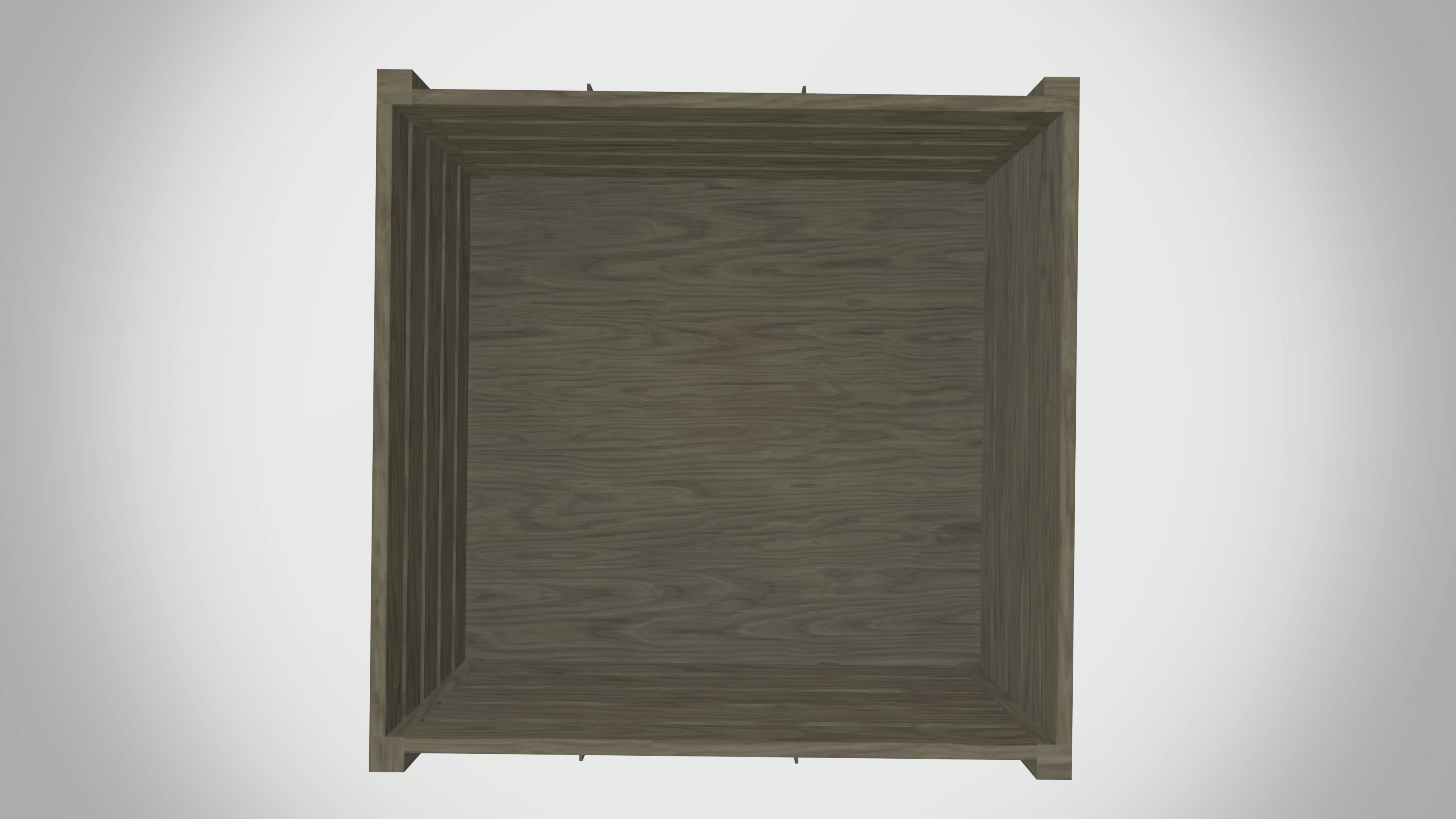 Wooden Tray Low-poly 3D model_7