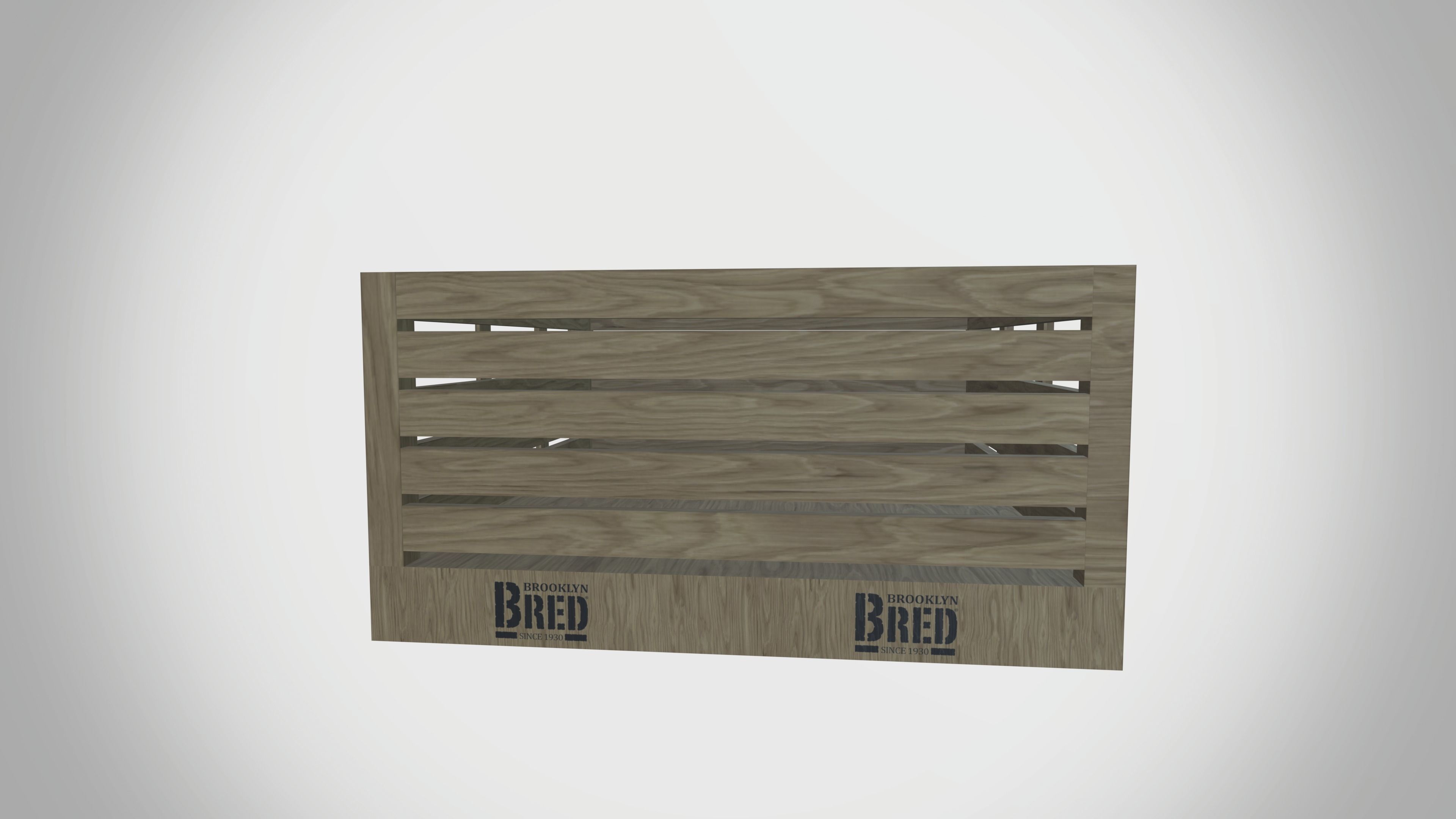 Wooden Tray Low-poly 3D model_2