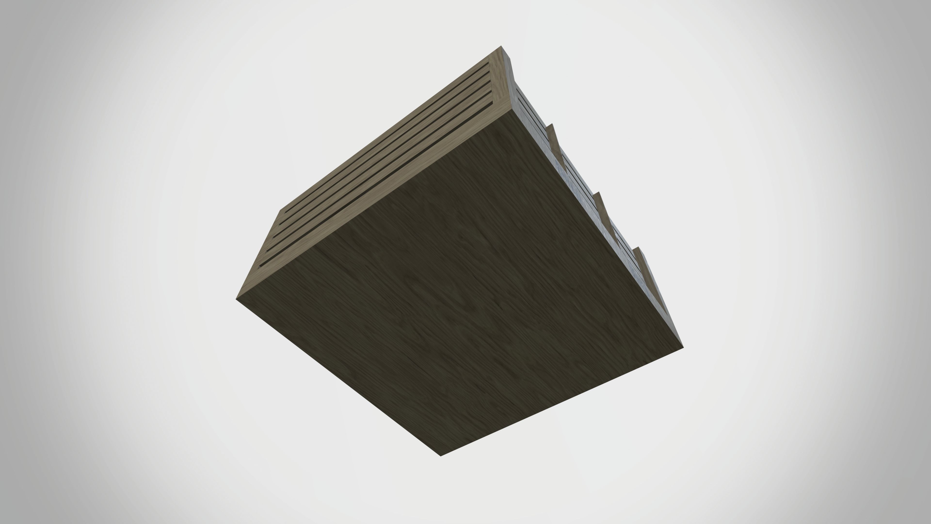 Wooden Tray Low-poly 3D model_5