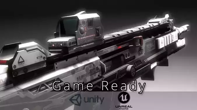 Sci-fi Assault Rifle Game Ready  - R201