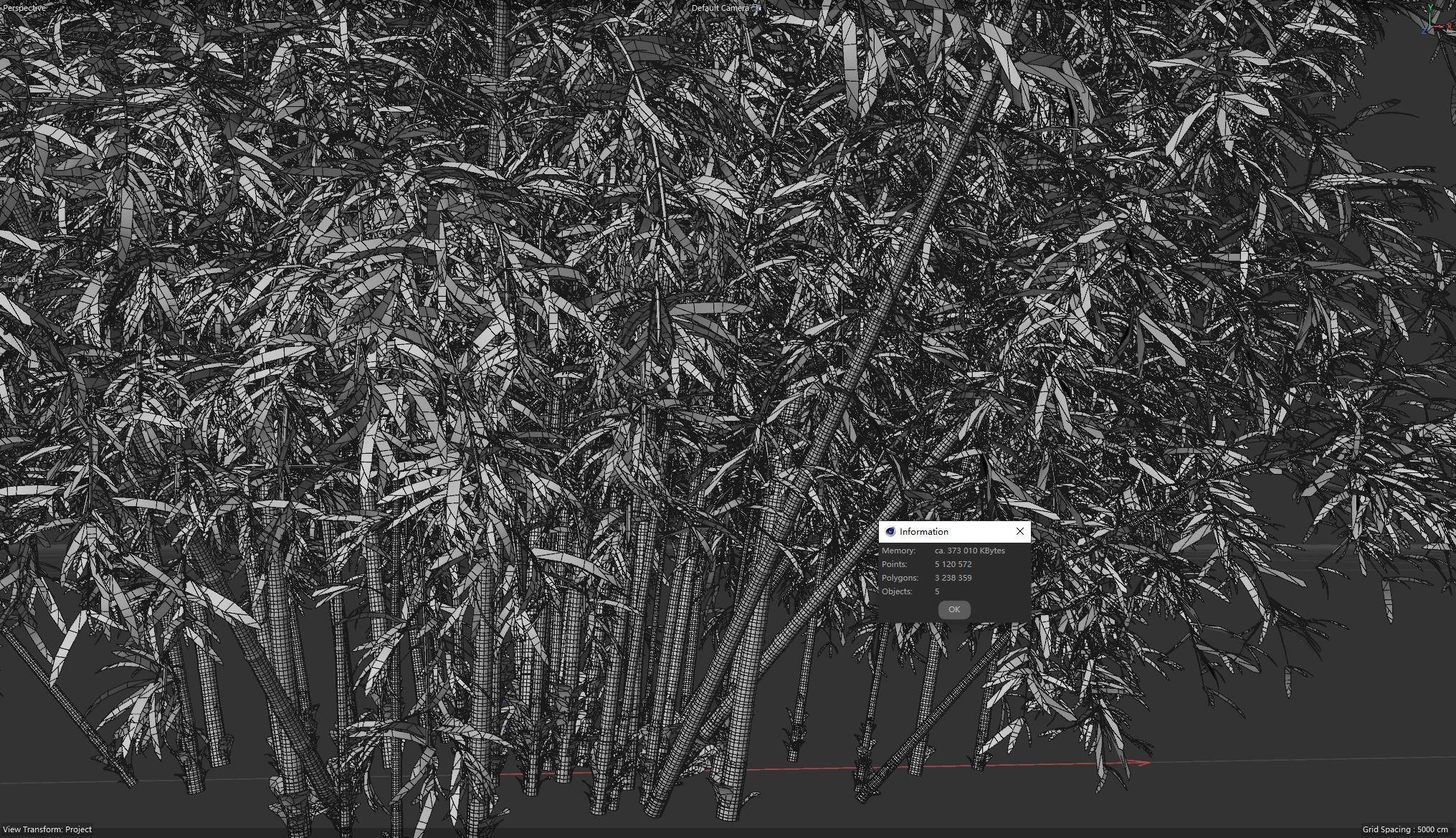  High Quality Bamboo Bush 01 3D model_5