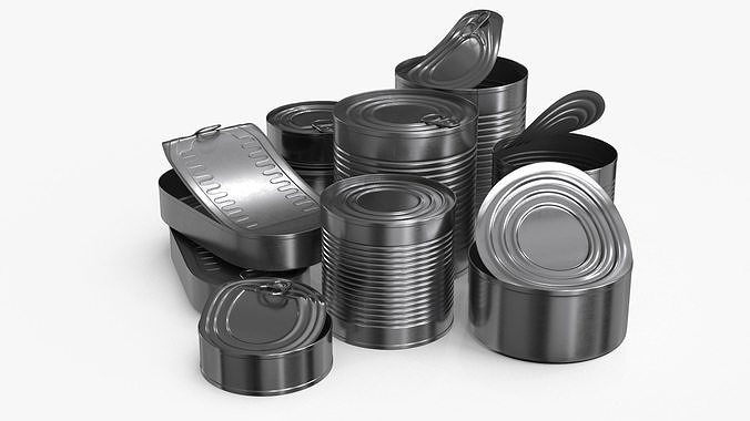 Tin Can Cillection 3D Model Pack 2
