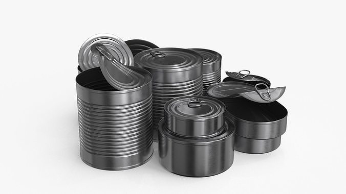 Tin Can Cillection 3D Model Pack 6