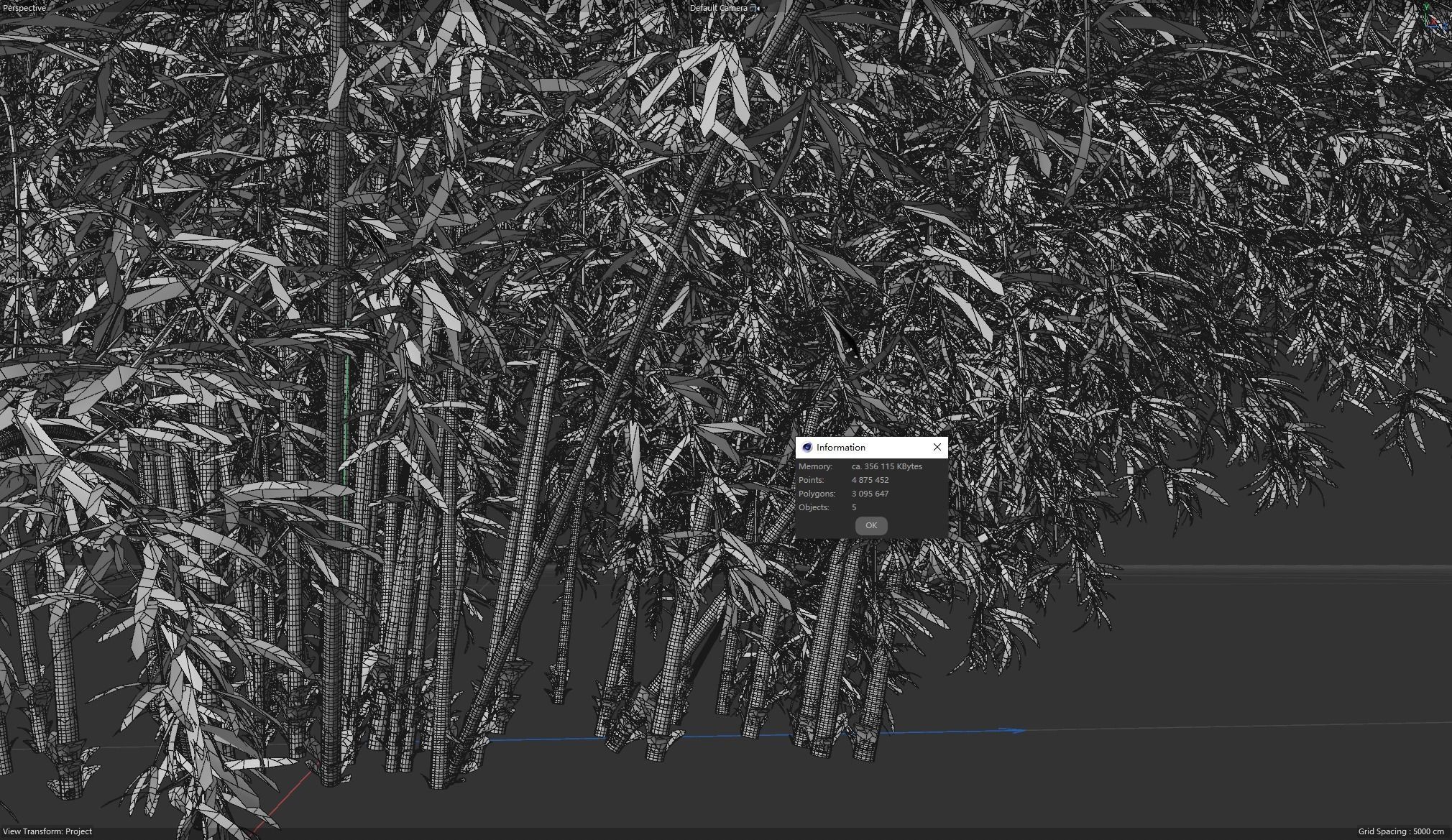 High Quality Bamboo Bush 02 3D model_3