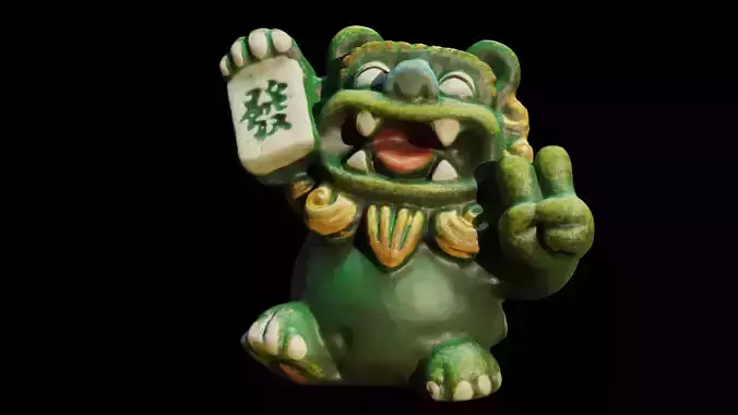 Chinese Guardian Lion Shishi Fu Dog 3D Model - High Detail