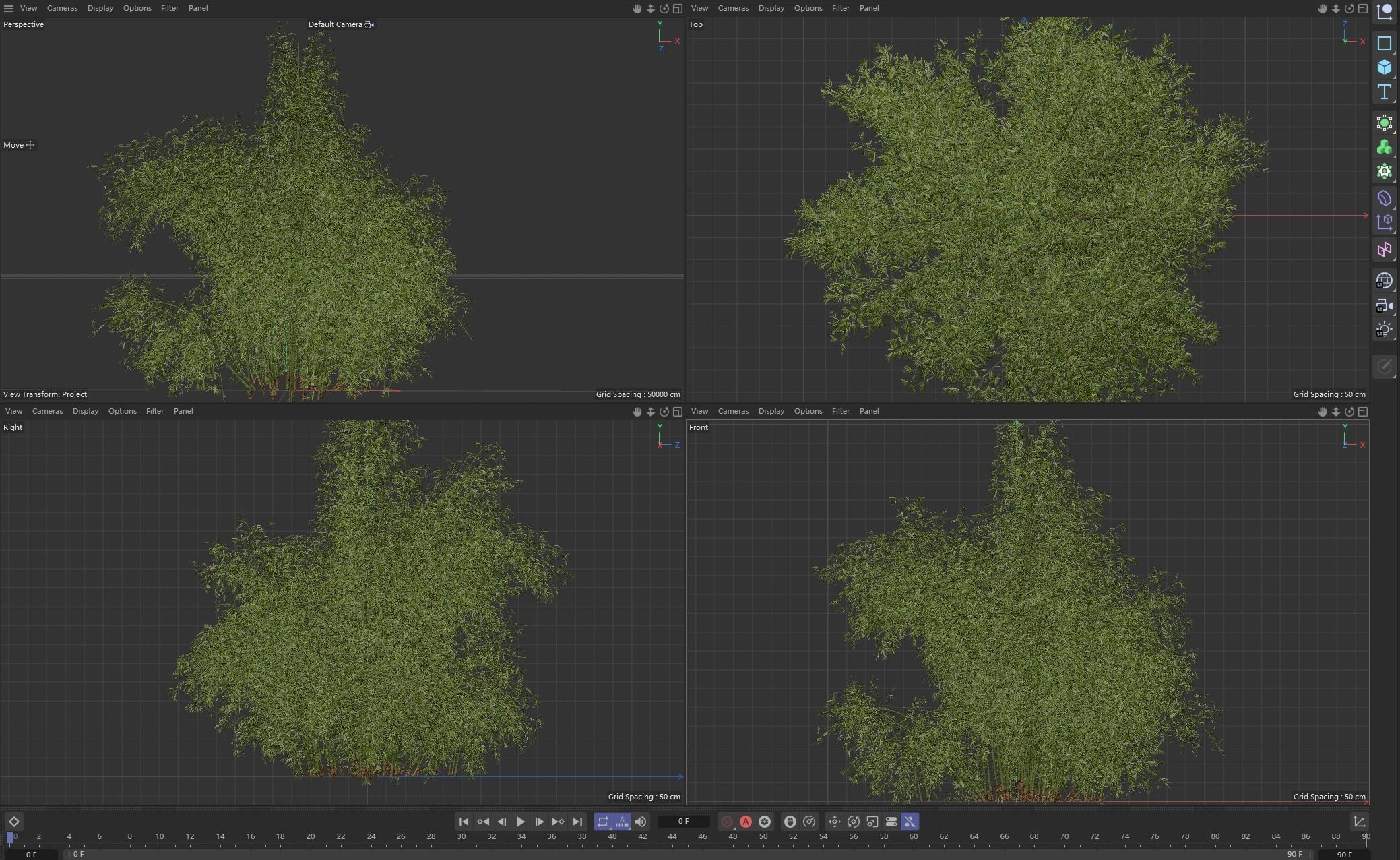 High Quality Bamboo Bush 03 3D model_3