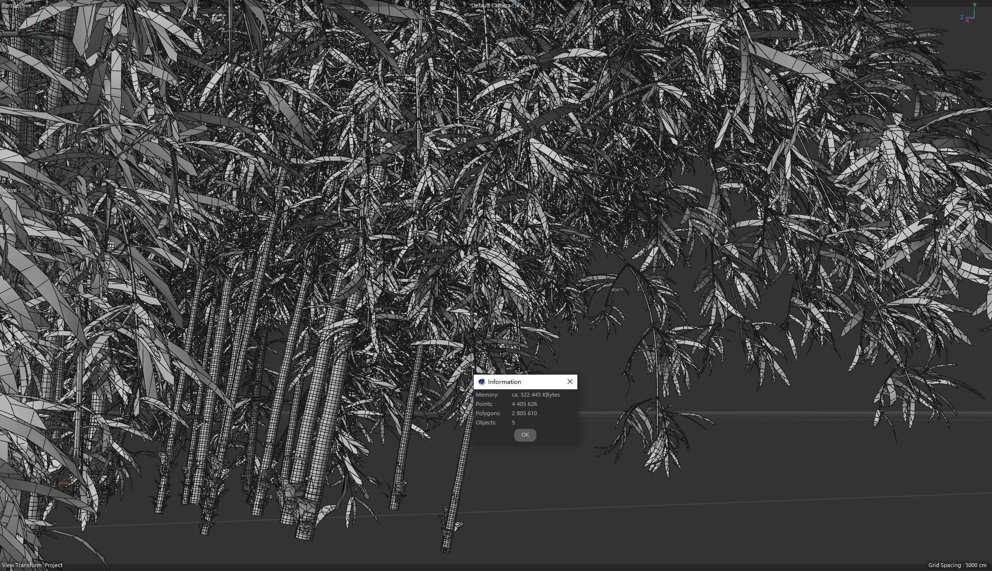High Quality Bamboo Bush 03 3D model_5