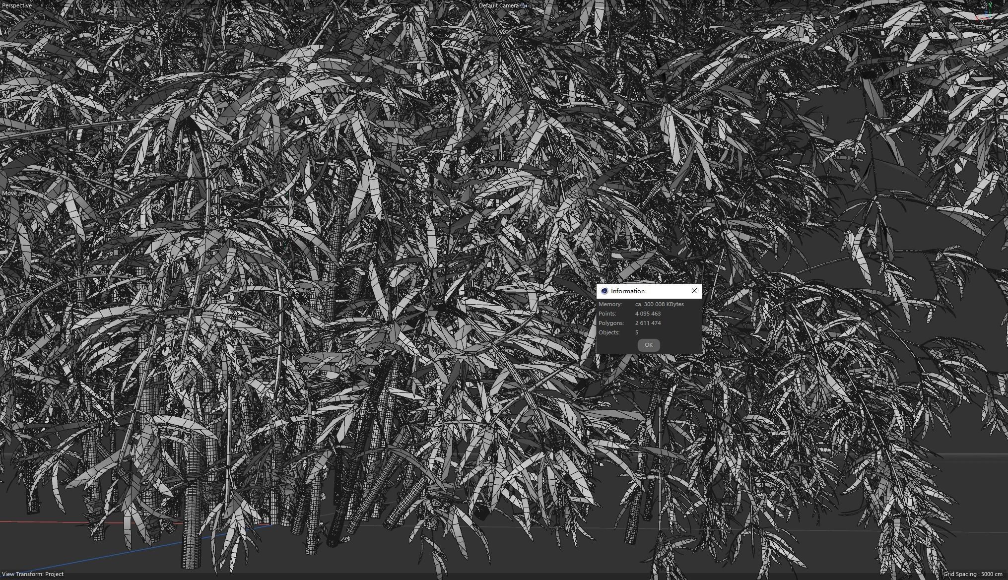 High Quality Bamboo Bush 04 3D model_5