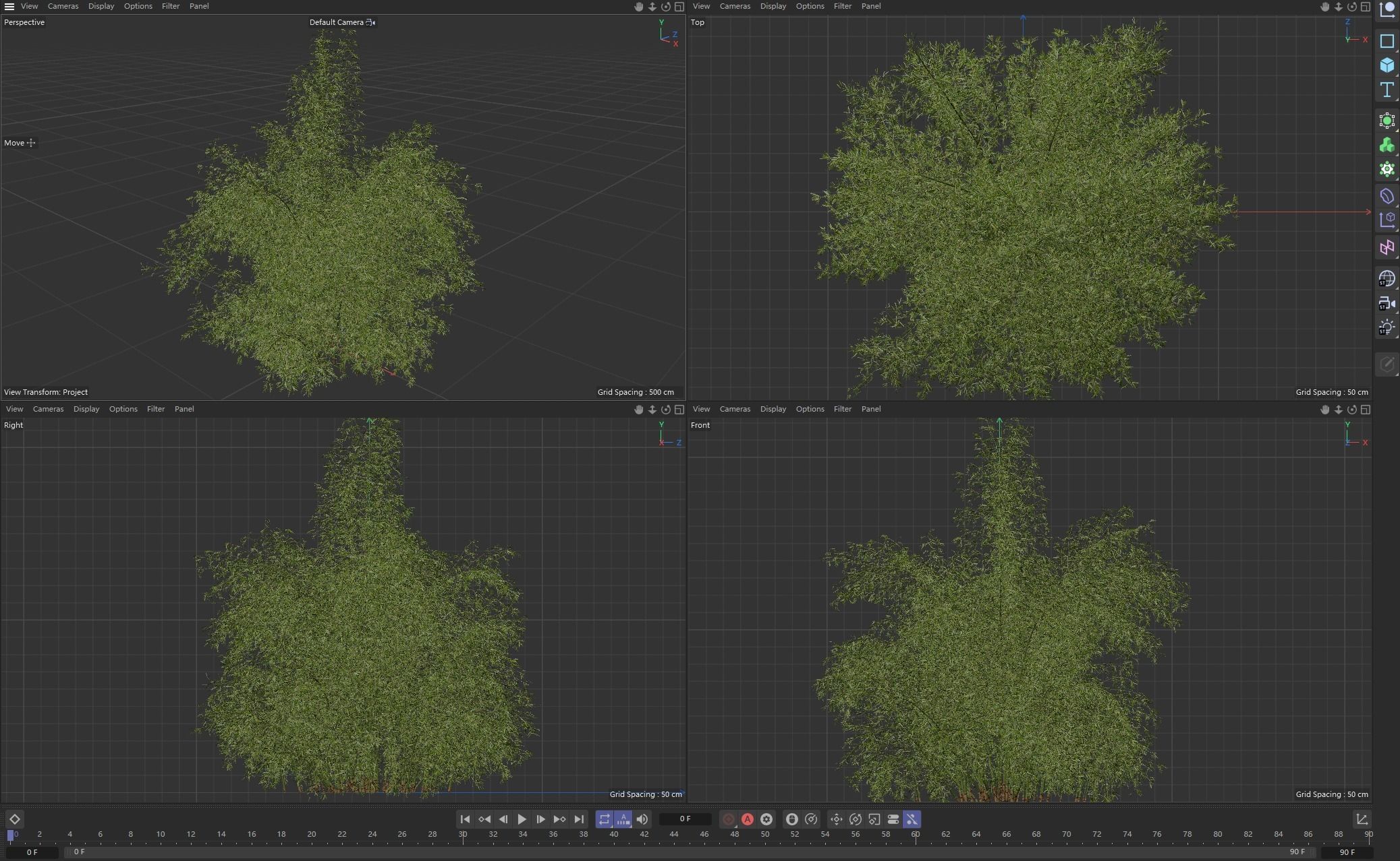 High Quality Bamboo Bush 04 3D model_3