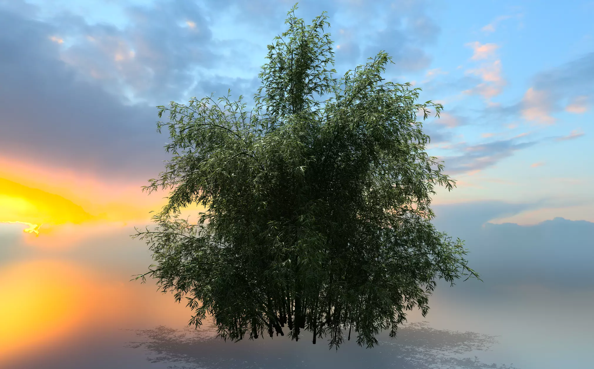 High Quality Bamboo Bush 04 3D model_0