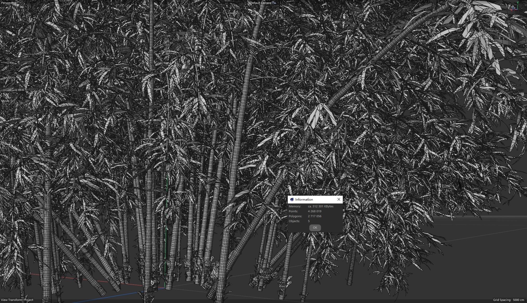 High Quality Bamboo Bush 05 3D model_6