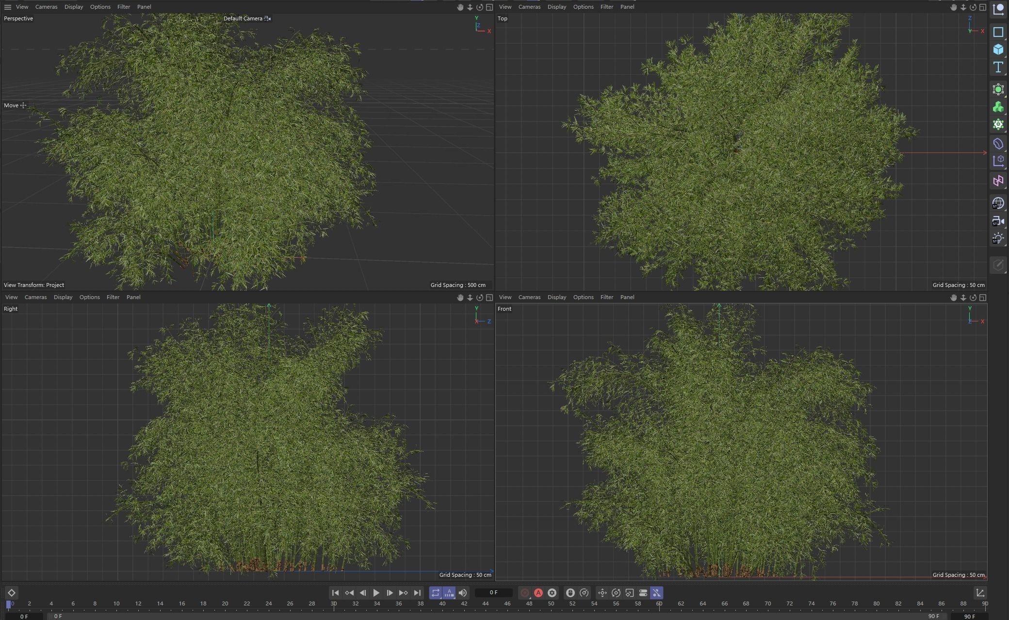 High Quality Bamboo Bush 05 3D model_3