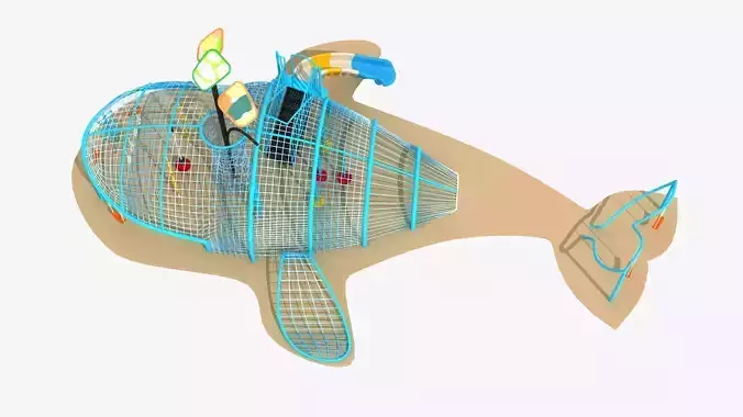 Whale themed rope net amusement park 3D model