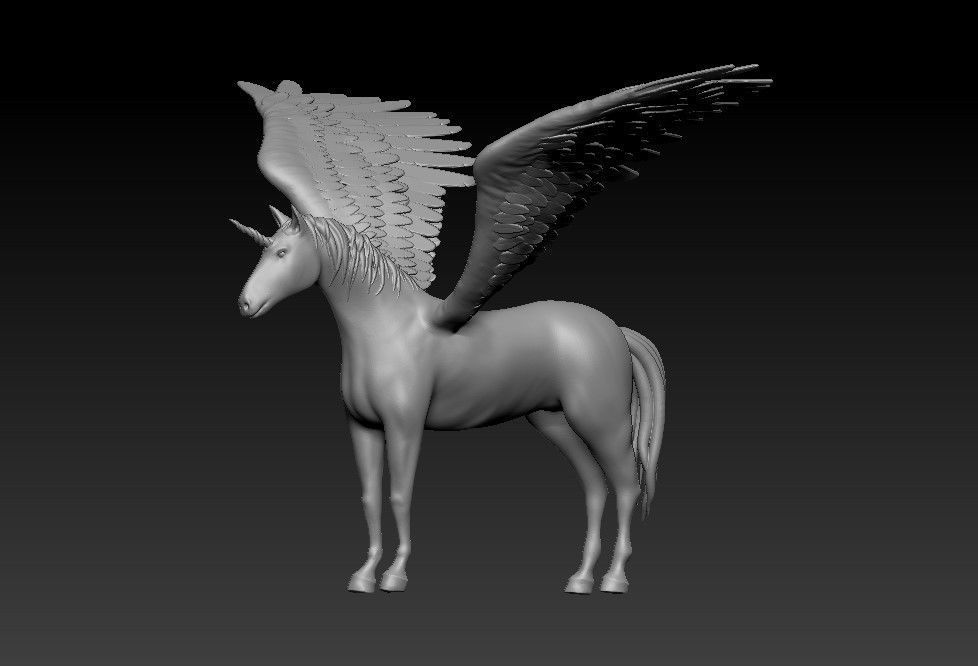 Unicorn on the rock 3D print model_14