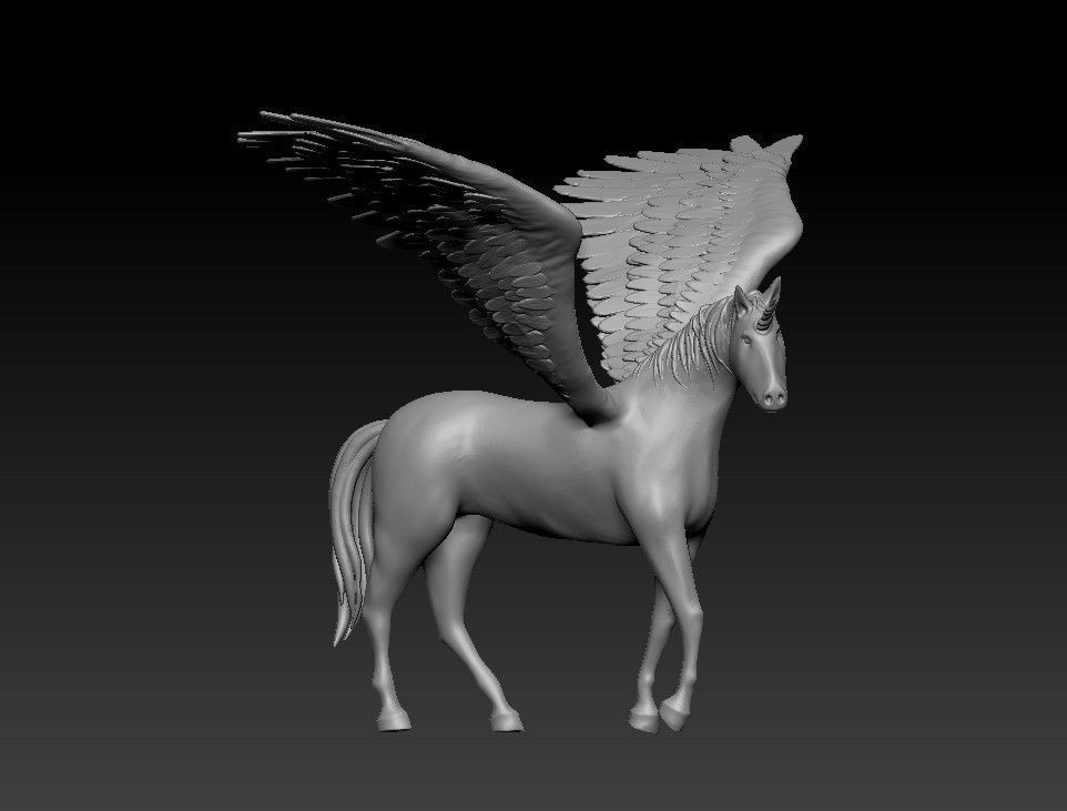 Unicorn on the rock 3D print model_43