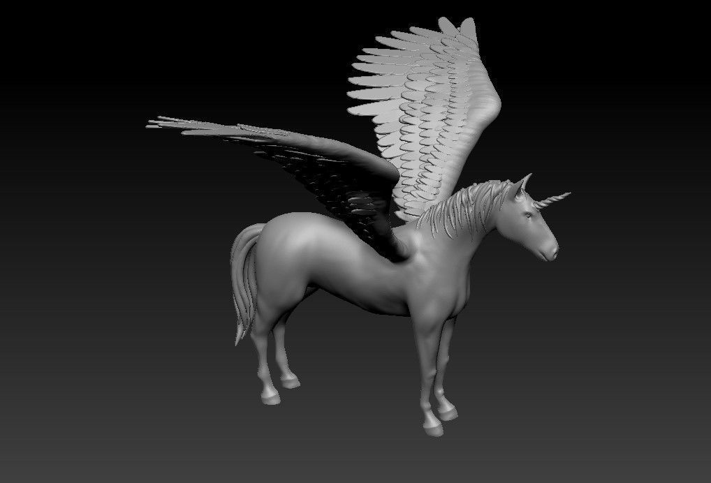 Unicorn on the rock 3D print model_5