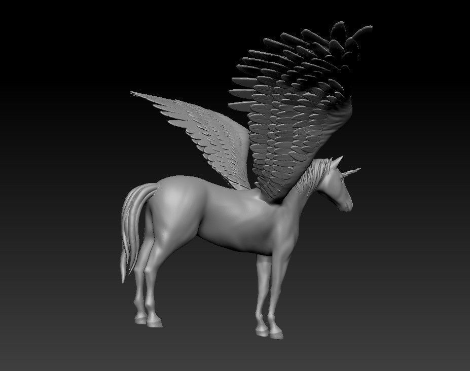 Unicorn on the rock 3D print model_6