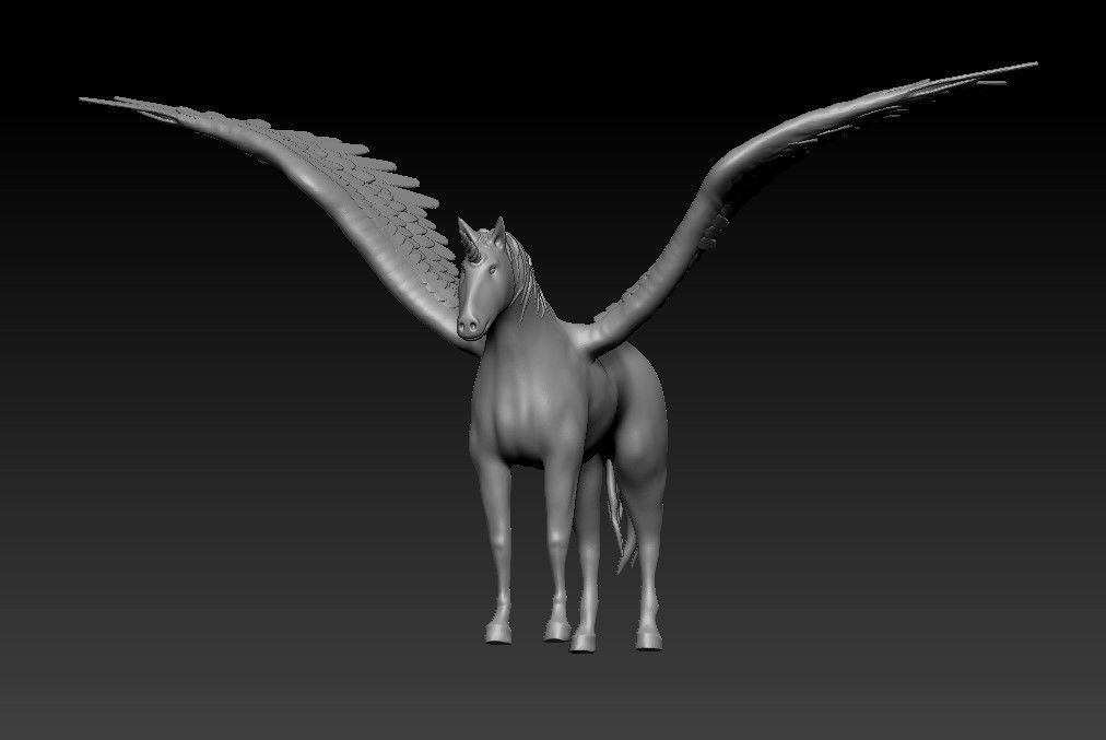 Unicorn on the rock 3D print model_47
