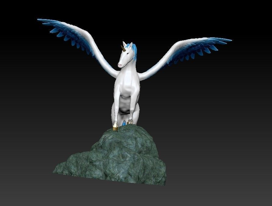 Unicorn on the rock 3D print model_26
